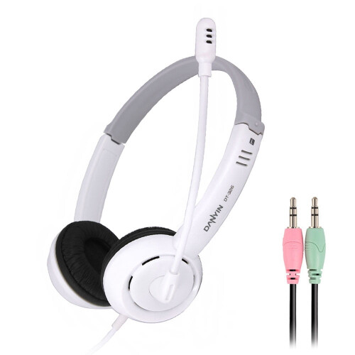 Wired Headphones with Mic and Volume Control 3.5mm Dual Plug