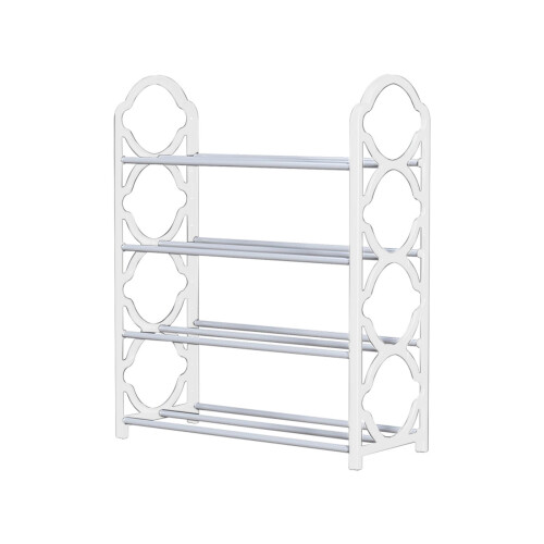 4-Tier Stackable Shoe Rack with Handle for Sneakers and