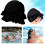 Women's Elastic Ruffle Swim Cap Black 6