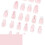 Trendy 3D Floral Almond False Nail Featuring Resistant ABS For 6