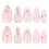 Trendy 3D Floral Almond False Nail Featuring Resistant ABS For 7