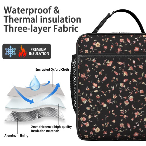 Floral Thermal Lunch Carrier Insulated 1 Pack 2