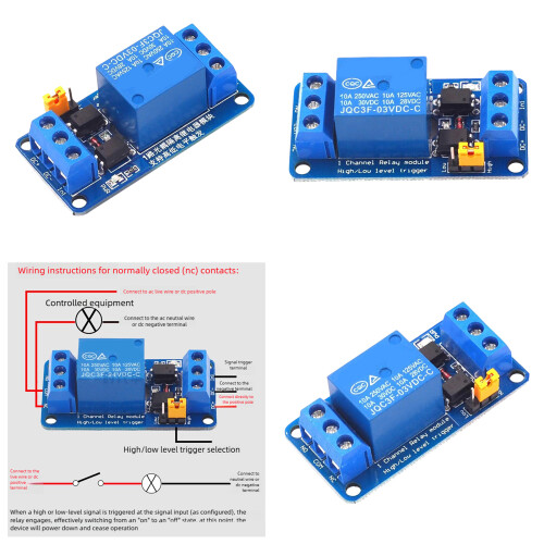 Module de relais 10A Capacité de charge 5mA Courant de-3,3V 1