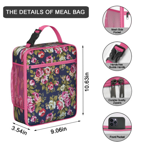Insulated Lunch Box Floral Design 1 Pack 1