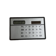 Calculatrice solaire fine, format carte de crédit,-Argent