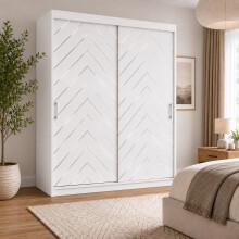 (150CM,White) FH DERBY Modern Sliding Door Wardrobe