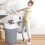 Laundry Basket Fabric Foldable 90L with Aluminum Handles 1