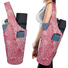 Yoga Mat Bag with Large Side Pocket and Zipper Compartment