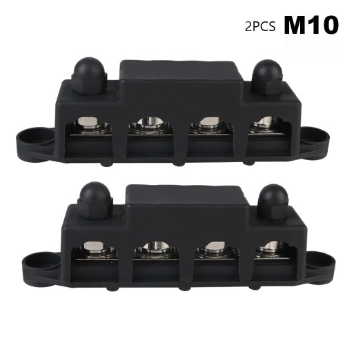 RV Power Distribution Block 4-Way 48V 250A DC Bus Bar with