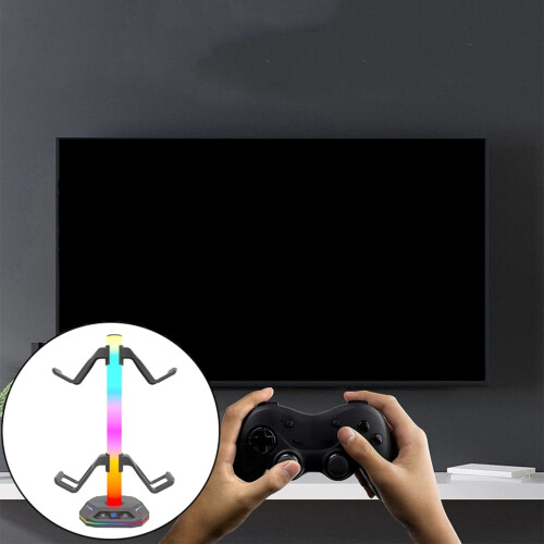 LED headphone stand gaming controller holder desk 2