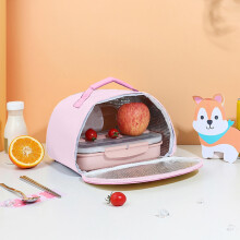 Insulated Lunch Tote for Women and Men Pink Oxford Cloth