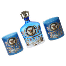US Anniversary Keepsakes Whiskeys Decanter-Blue bottle three