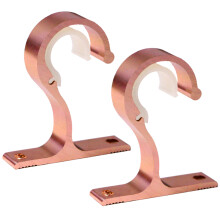 Black Curtain Rod Brackets Easy Installation for-Rose gold