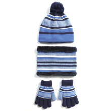 Kids Winter Hat Gloves Scarf Set for Ages 4-7
