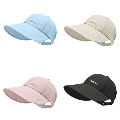 Comfortable Stretchy Sun Visors Hat Korean Design UPF50+-Black 1