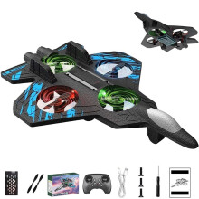 RC Stunt Fighter Jet Toy Blue 360 Flip Remote Control
