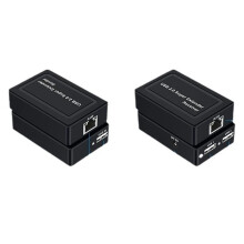 4x 100M 2 USB 2.0 Extender Via RJ45 Cat5e Cat6 Ethernet Network Cable for Webcam Camera Mouse Printer EU PLUG