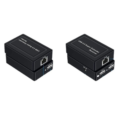 4x 100M 2  USB 2.0 Extender Via RJ45 Cat5e Cat6 Ethernet Network Cable for Webcam Camera Mouse Printer EU PLUG