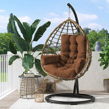 Hanging Chair Cushion Waterproof 49 Inch Black