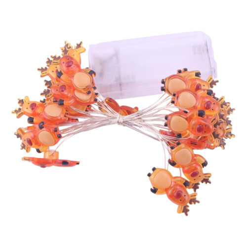 Reindeer String Lights Warm Orange 10ft Battery Copper Wire 1