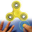 (Yellow)Fidget Spinner Toys Plastic Alloy Material Solid Color Rotate Decompression 5