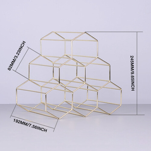Wine Rack Stainless Steel Geometric 9-Bottle 2