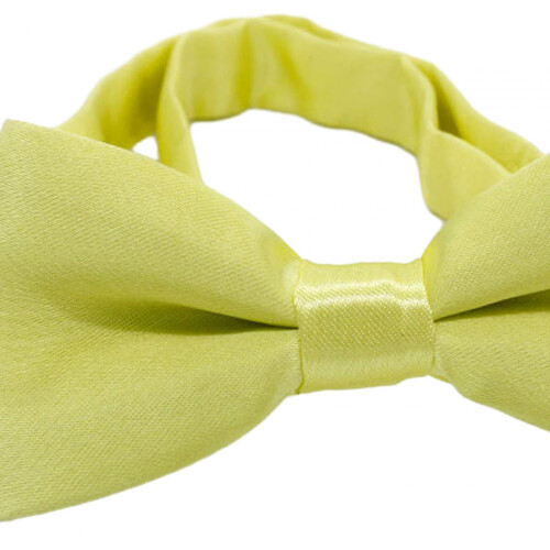 Kids Pre-Tied Bow Tie Solid Polyester Adjustable Yellow 2