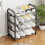 4-Tier Shoe Rack Black Space-Saving Easy Install 4