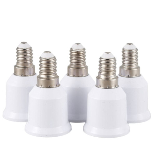 30 Pcs E14, E27 Adapter Base Screw LED Light Bulb Bulb Socket Converter, White 1