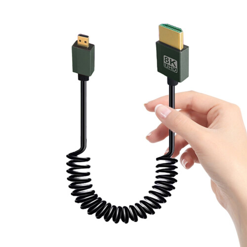 HDMI 2.1 to Micro HDMI Coiled Cable 48Gbps 2