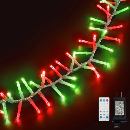Christmas Cluster Lights 36FT 500LED Clear Wire 16 Modes