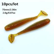 Soft Silicone Worm Lures for Bass Carp 10 Pcs