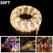 LED Rope Light Warm White 30 Ft Waterproof Cuttable