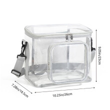 Clear Lunch Bag Reusable Large for Adults Gray
