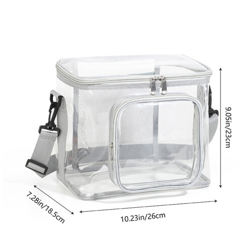 Clear Lunch Bag Reusable Large for Adults Gray