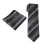 Men's Classic Striped Necktie and Pocket Square Set 8 cm 1