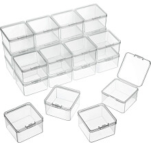 Clear Plastic Bead Storage Box with Hinged Lid