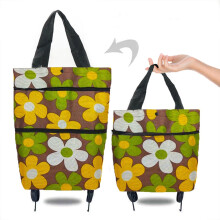 Foldable Shopping Trolley Bag Portable Wheeled Cart 30L