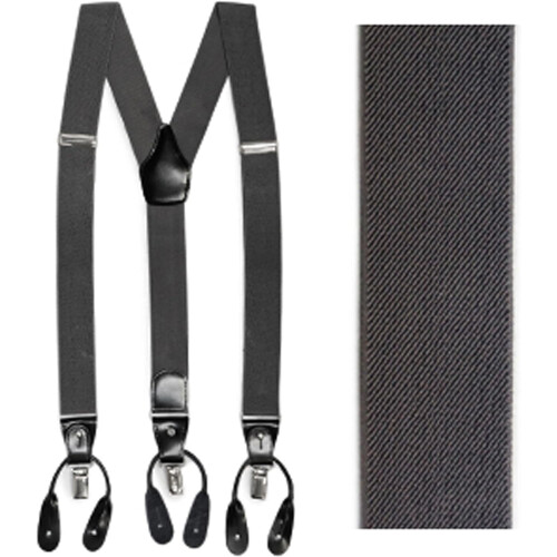 Men's Solid Suspenders 3.5cm Width Adjustable Y-Shape