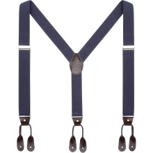 Men's Brown Button-End Suspenders Adjustable Elastic