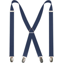Men's Solid Color Adjustable Braces with 4 Clips