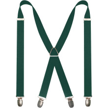 Men's Solid Color Adjustable Braces with 4 Clips