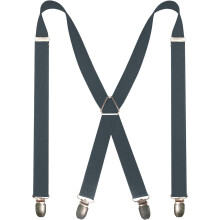 Men's Solid Color Adjustable Braces with 4 Clips