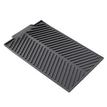 Silicone Draining Board Mat Gray Beige 15x9.8 Inch