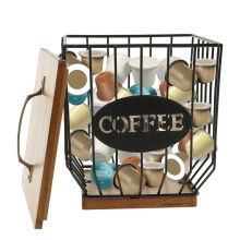 K-Cup Holder with Lid and Wooden Base 12-Pack