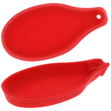Silicone Spoon Rest for Stove 2pcs Red 5.83" x 2.95" x 0.63"