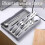 Flatware Drawer Organizer Grey Expandable Cutlery Divider 5