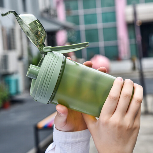 Noiseless Shaker Bottle Green 600ml Leakproof 1