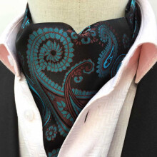 Men's Paisley Floral Scarf Cravat Ascot Tie Wedding