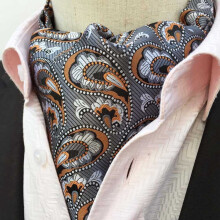 Men's Paisley Floral Scarf Ascot Tie Wedding Necktie
